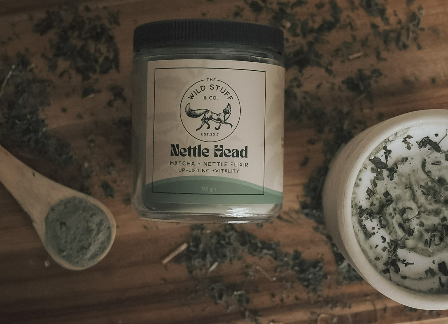 "Nettle Head" Matcha + Nettle  Elixir
