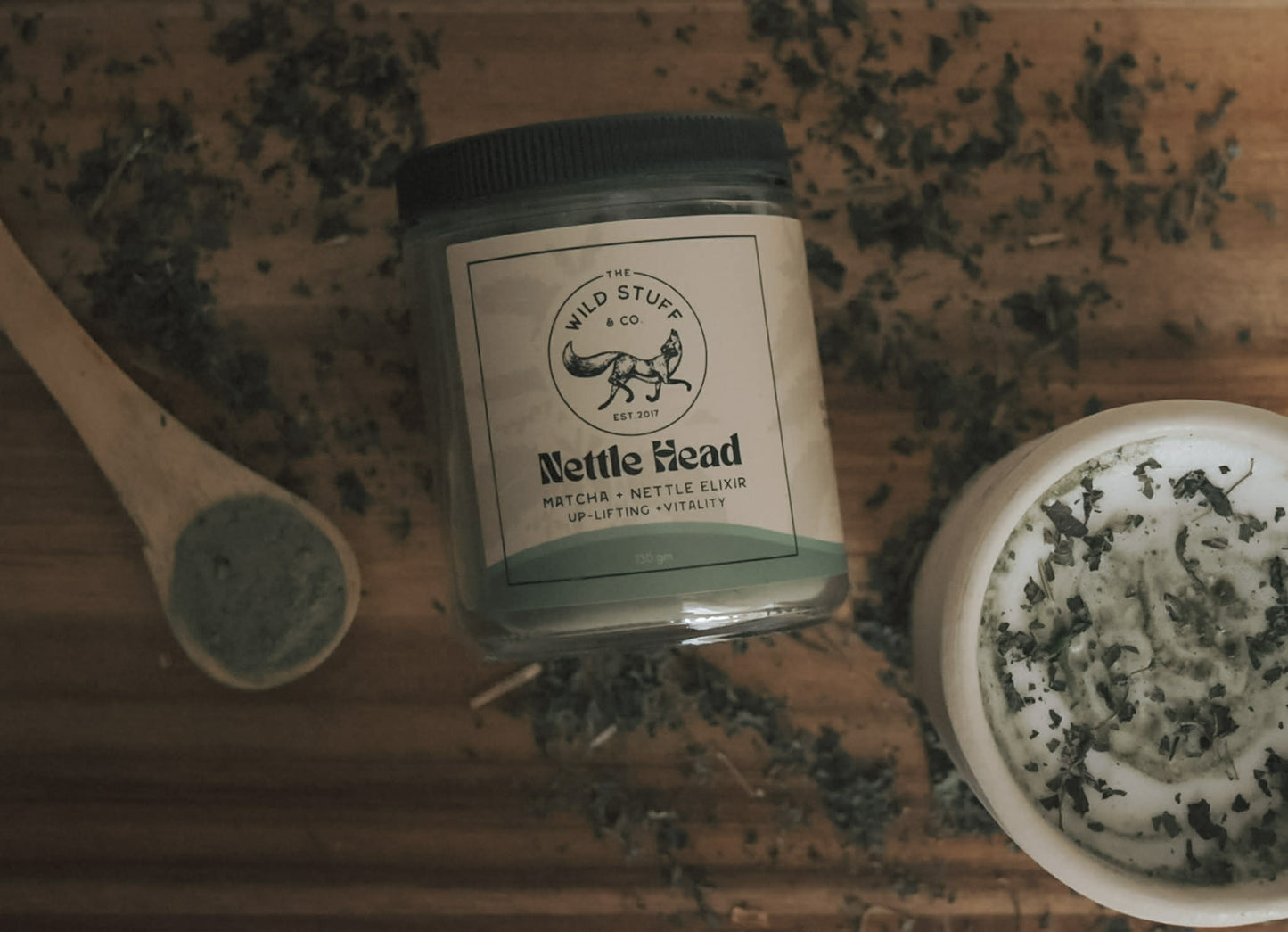 "Nettle Head" Matcha + Nettle  Elixir