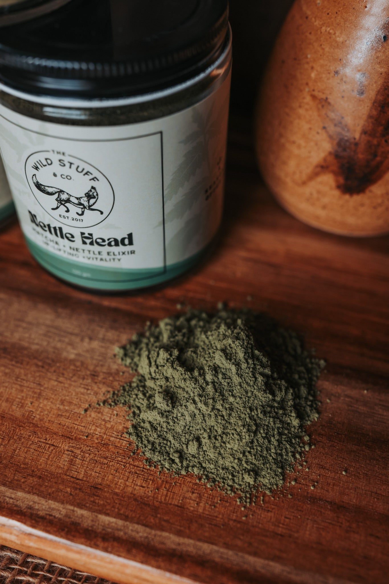 "Nettle Head" Matcha + Nettle  Elixir