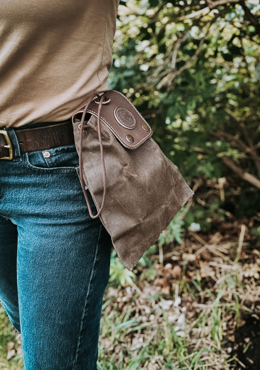 Leather & Canvas Foraging Tote