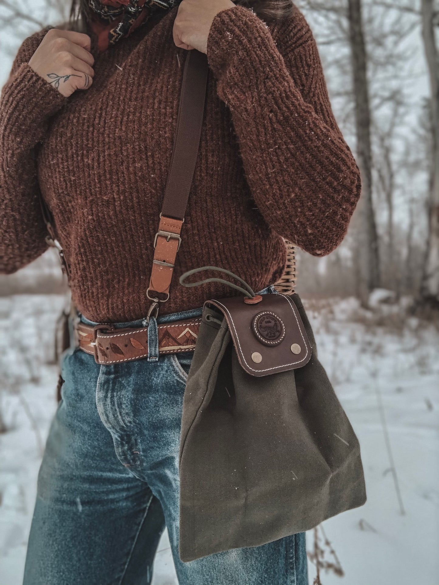 Leather & Canvas Foraging Tote